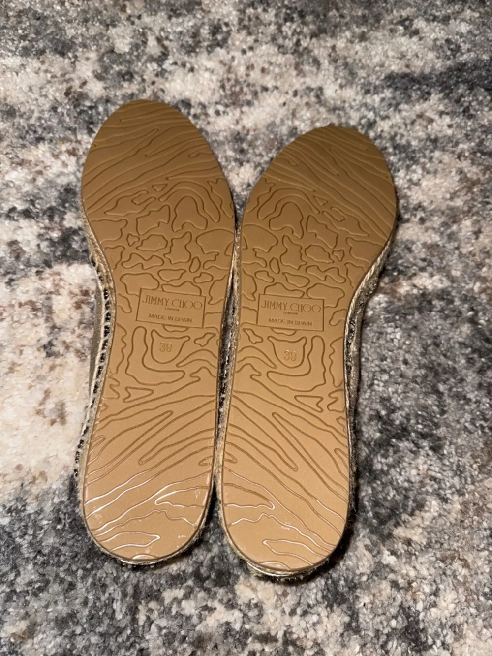 Jimmy Choo Metallic Bronze Espadrille Ballet Flats